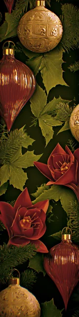 Free printable Christmas bookmarks of dark-themed ornaments